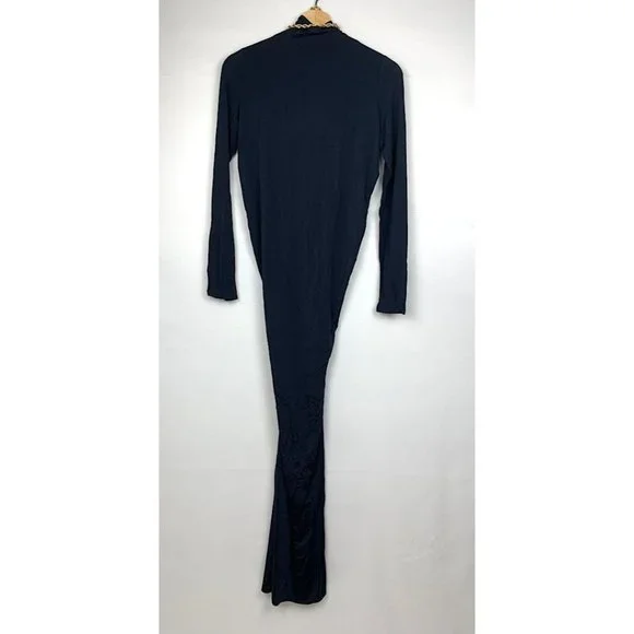 NEW Cult Gaia Genevieve Gown Cutout Long Sleeve Maxi Dress Black Gold XS - Picture 8 of 13